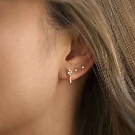 Small Gold Earrings for Second Holes .